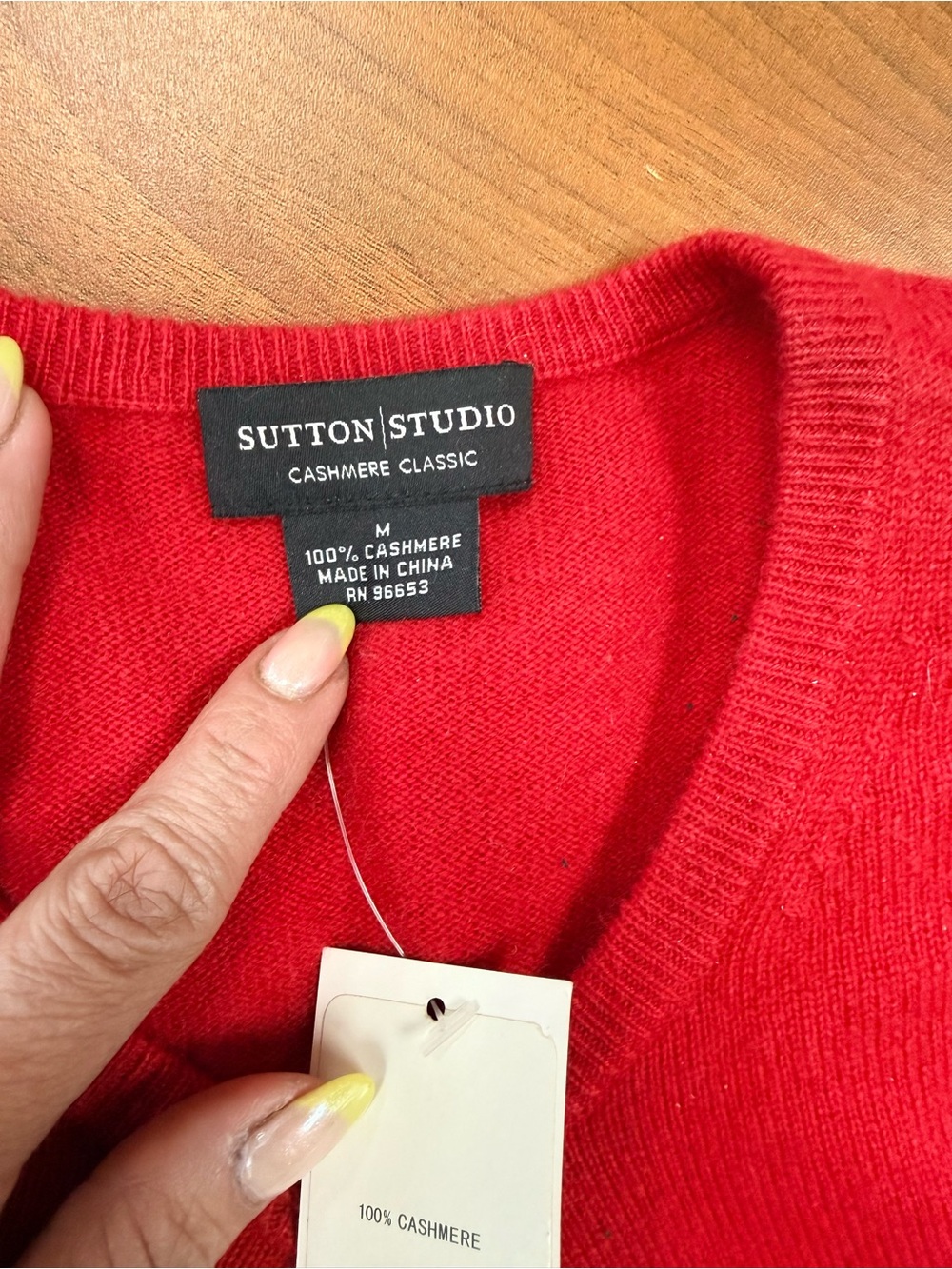 Sutton Studio Red Cashmere Crewneck Sweater